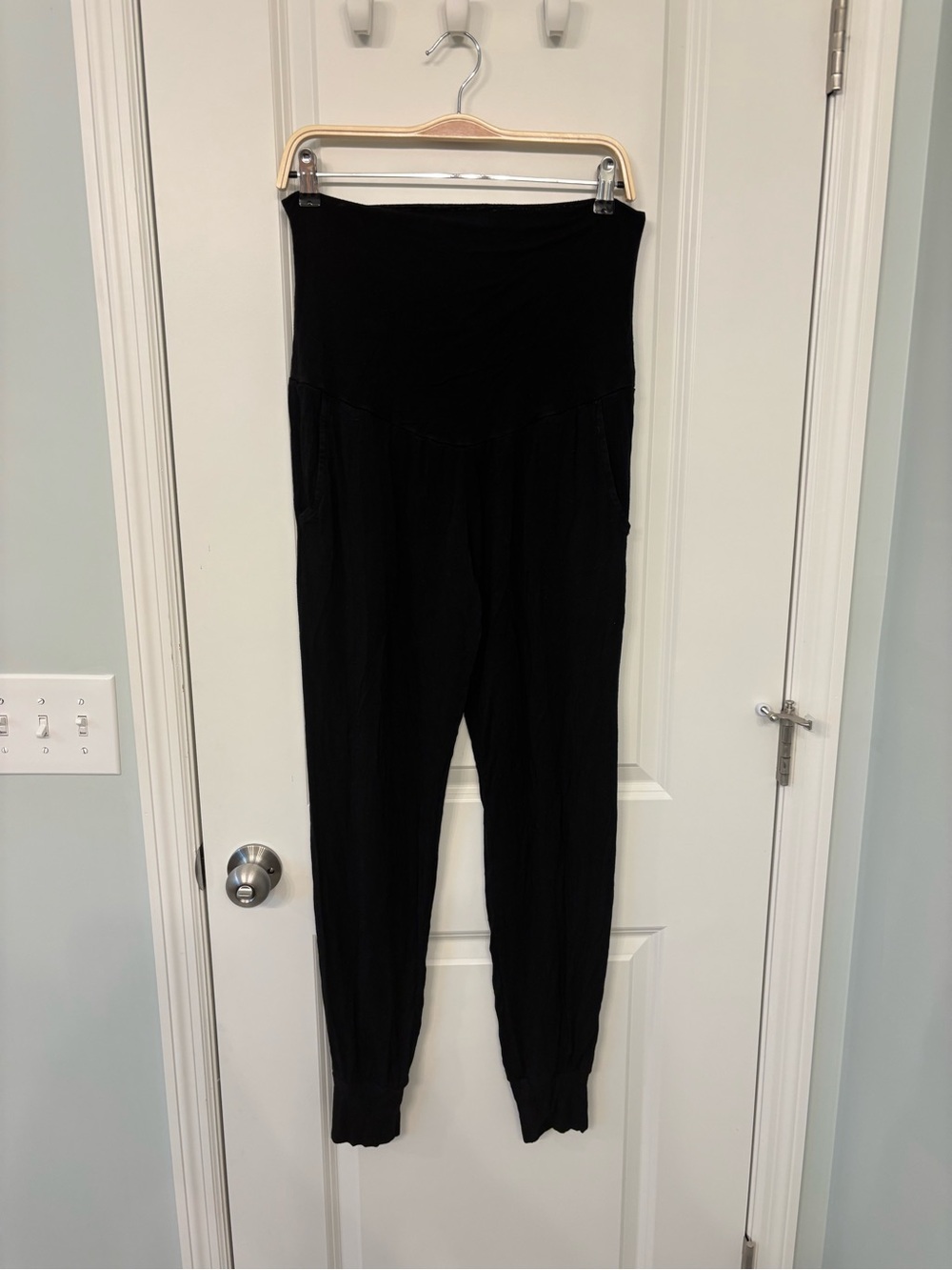 Black High-Waist Maternity Jogger Pants
